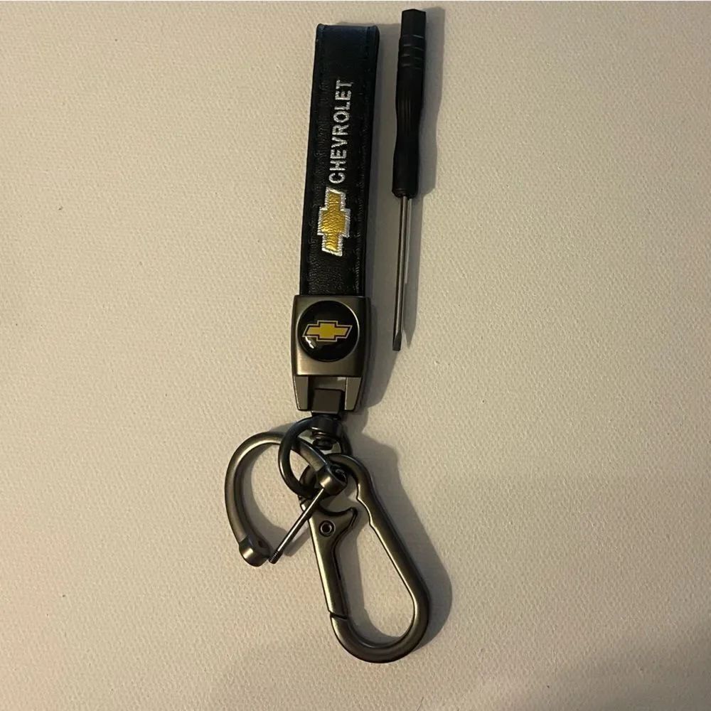 Chevrolet KeyโFob Keychain in Black LeatherโNWT